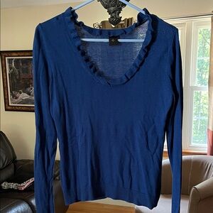 Ann Taylor Navy V-Neck Sweater